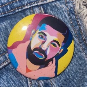 Drake | Colorful Pop Music Art Button Pin